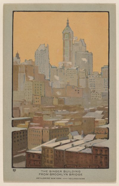 The Singer Building from Brooklyn Bridge by Rachael Robinson Elmer