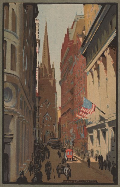 Trinity Church and Wall Street by Rachael Robinson Elmer