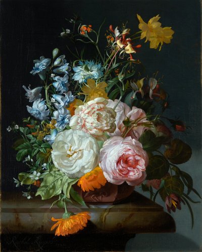 Flowers in a Terracotta Vase by Rachel Ruysch