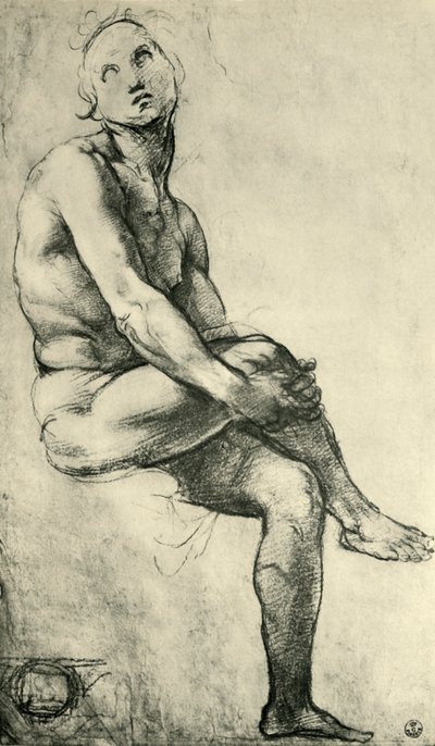 Seated Male Nude by Raffaello Sanzio Raphael