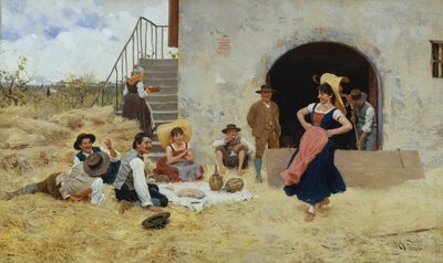 Dance in Farmyard by Raffaello Sorbi