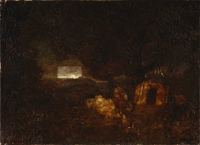 The Canoe Builders by Ralph Albert Blakelock