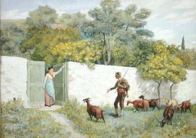 Scene at Montone - The Goatherd by Randolph Caldecott