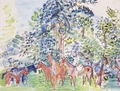 Horses in Wood by Raoul Dufy