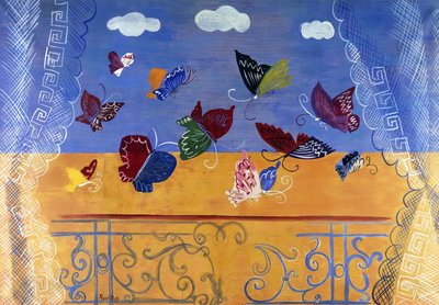 Open Window with Butterflies by Raoul Dufy