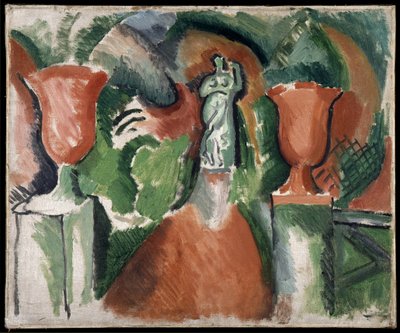 Statue with Two Red Vases by Raoul Dufy