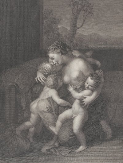 Charity with Three Small Children by Raphael Morghen