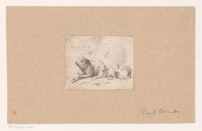 Lying Sheep with Two Lambs by Raphael Winter