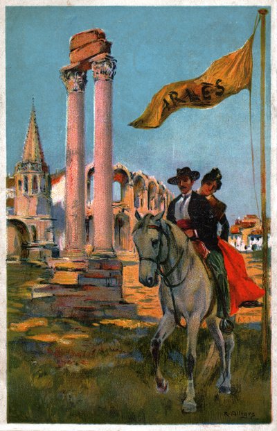 The city of Arles (Illustration, circa 1920) by Raymond Allegre