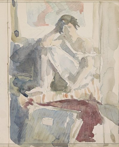 Seated Woman in an Interior by Reijer Stolk