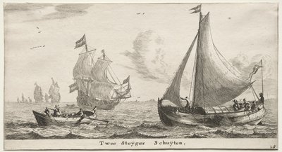 Ships of Amsterdam: Two Pier Boats by Reinier Nooms