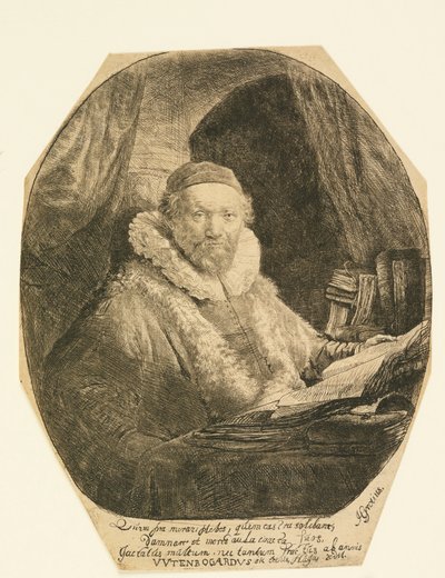 Jan Uytenbogaert, Preacher by Rembrandt van Rijn