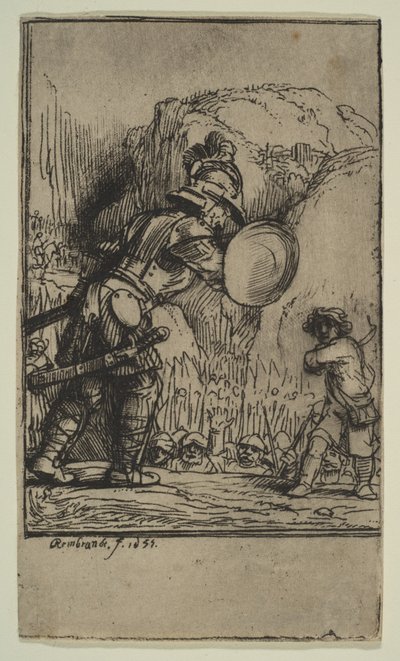 David and Goliath, 1655 by Rembrandt van Rijn