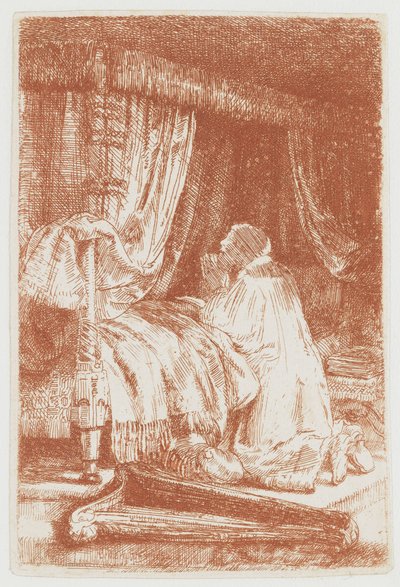David in Prayer by Rembrandt van Rijn