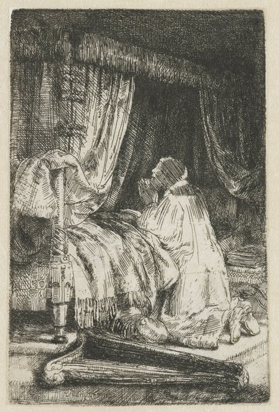 David in Prayer by Rembrandt van Rijn