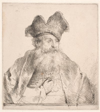 Old Man with Fur Hat by Rembrandt van Rijn