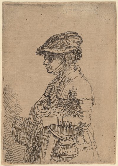 Girl with a Basket by Rembrandt van Rijn