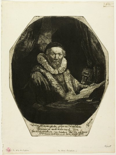 Jan Uytenbogaert by Rembrandt van Rijn