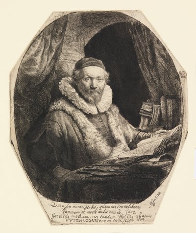 Jan Uytenbogaert, Preacher by Rembrandt van Rijn