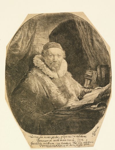 Jan Uytenbogaert, Preacher by Rembrandt van Rijn