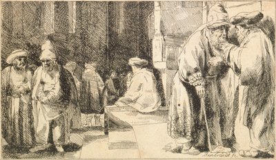 Jews in the Synagogue by Rembrandt van Rijn