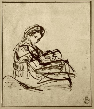 Mary with the Child by Rembrandt van Rijn