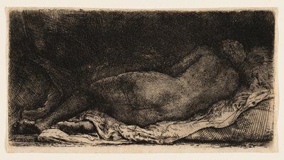 Reclining Female Nude by Rembrandt van Rijn