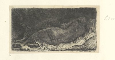 Reclining Female Nude by Rembrandt van Rijn