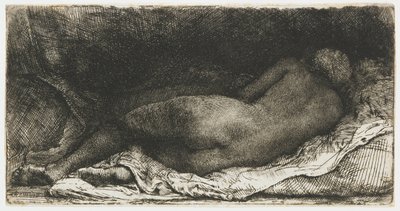 Reclining Female Nude by Rembrandt van Rijn