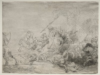 The Large Lion Hunt by Rembrandt van Rijn