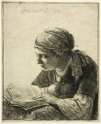 Woman Reading by Rembrandt van Rijn