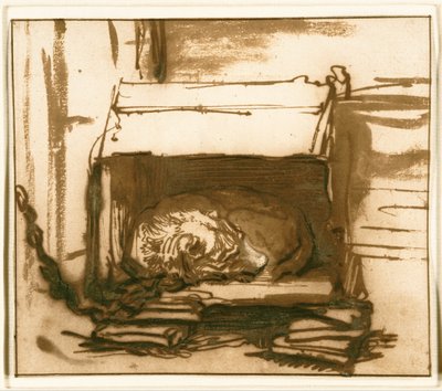 Sleeping Watchdog by Rembrandt van Rijn