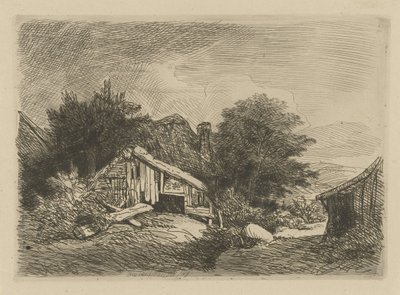 Landscape with Dilapidated Hut by Remigius Adrianus Haanen