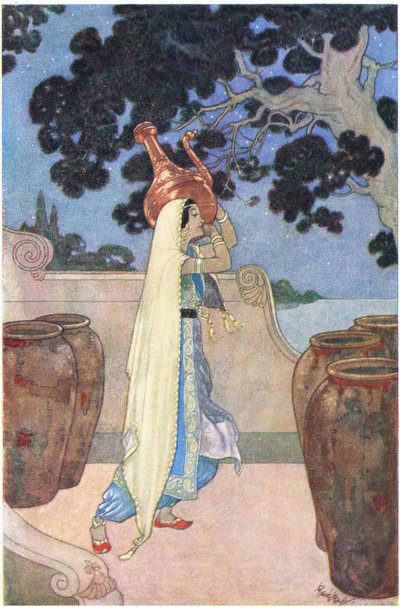 Morgiana and her kettle by René Bull