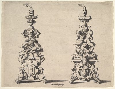 Two Candlestick Designs by Rene Boyvin
