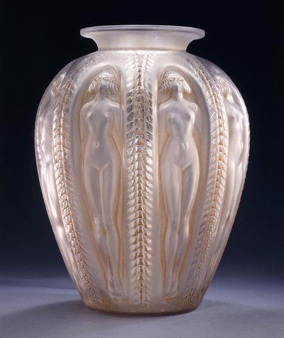 Luxembourg, a monumental moulded glass vase by Rene Jules Lalique