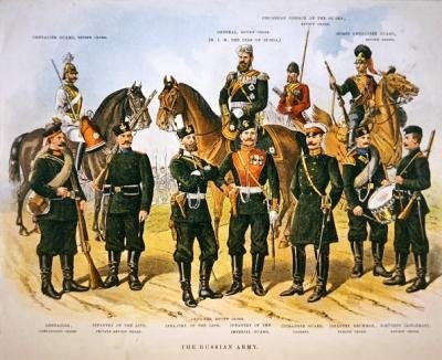 The Russian Army, c.1890 by Richard (after) Simkin