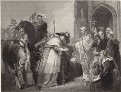 Cardinal Wolsey at Leicester Abbey (engraving) by Richard (after) Westall