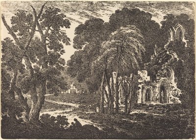 Ruined Abbey among Trees by Richard Cooper II