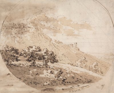 Oval Hilly Landscape by Richard Cooper the Elder