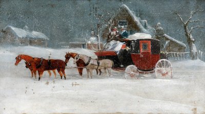 Coach in Winter Storm II by Richard Dodd Widdas