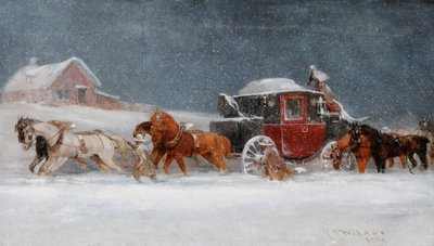 Coach in a Snowstorm by Richard Dodd Widdas