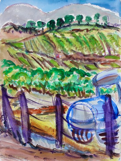 Blue Tractor, Napa Valley by Richard Fox