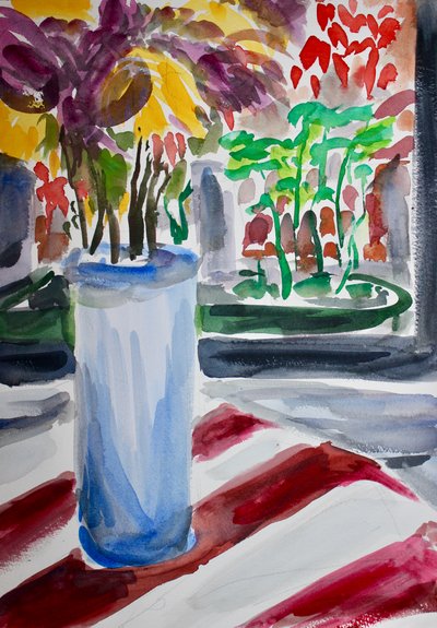 Blue Vase and Windowbox, 2015 by Richard Fox