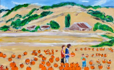 Picking a Pumpkin, Nicasio by Richard Fox