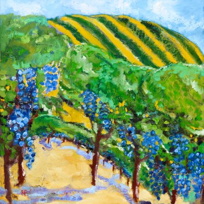 Vineyard and Rolling Hills, 2019 by Richard Fox