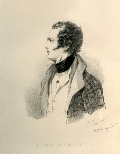 Lord Byron, 1823 by Richard James Lane
