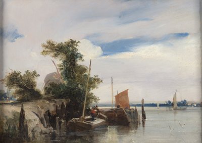 Barges on a River by Richard Parkes Bonington