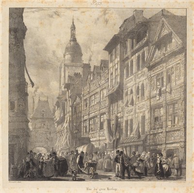 Street of the Great Clock, Rouen by Richard Parkes Bonington