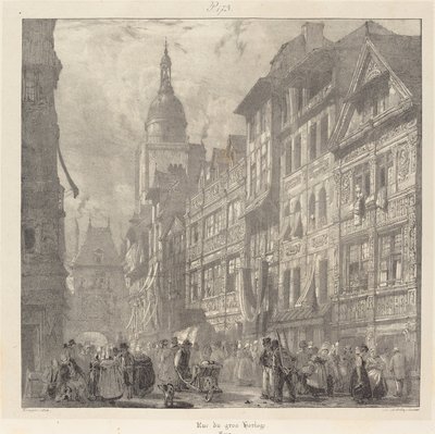 Street of the Great Clock, Rouen by Richard Parkes Bonington